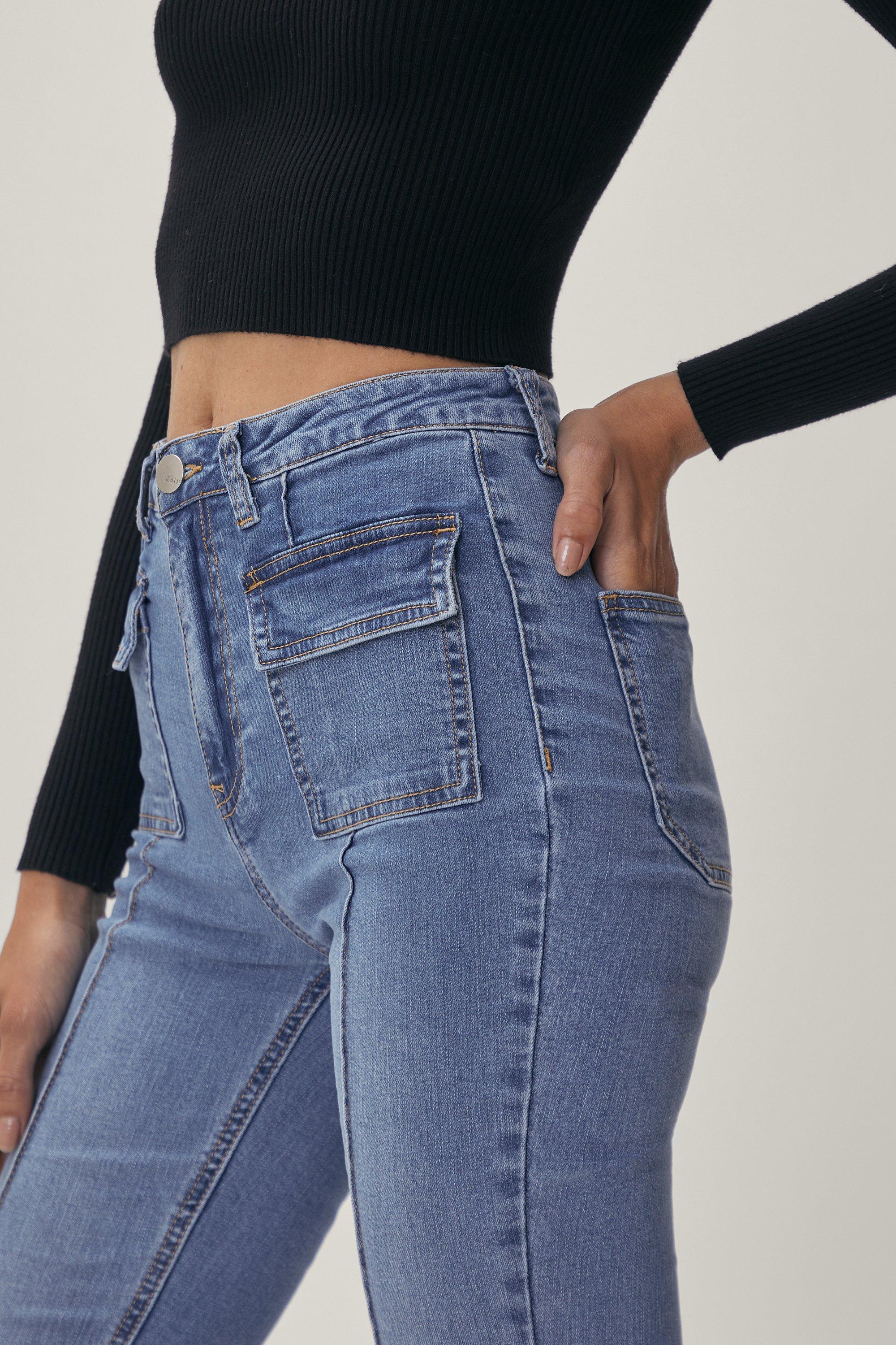 Flare jeans store with front seam